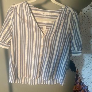 Madewell button down short sleeve crop shirt. NWT